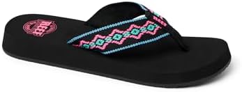 REEF Women’s Sandy Flip Flop Black Neon