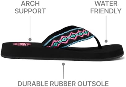 REEF Women’s Sandy Flip Flop Black Neon