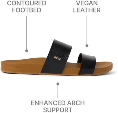 REEF Womens Sandals, Cushion Vista BlackNatural