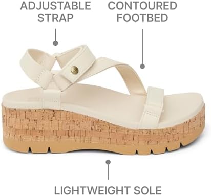 REEF Women's Vista Higher Luna Platform Sandal, Adjustable Strap Vintage Cork