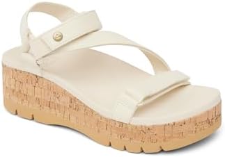 REEF Women's Vista Higher Luna Platform Sandal, Adjustable Strap Vintage Cork