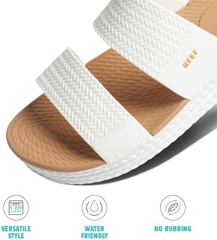 REEF Women's Water Vista Slide Platform Slides WhiteTan