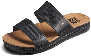 REEF Women's Water Vista Slide Platform Slides Black-tan