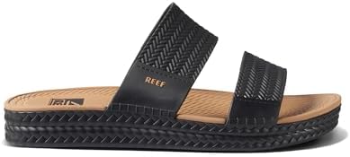 REEF Women's Water Vista Slide Platform Slides Black-tan
