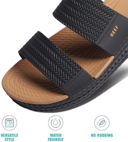 REEF Women's Water Vista Slide Platform Slides Black-tan