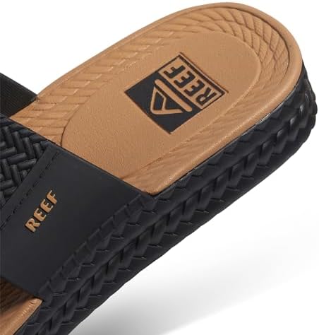 REEF Women's Water Vista Slide Platform Slides Black-tan