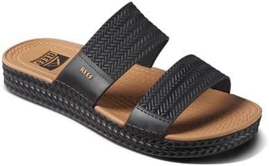 REEF Women's Water Vista Slide Platform Slides Black-tan