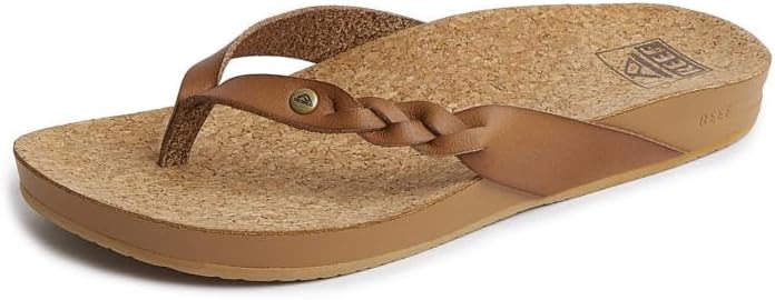 REEF Women's Cushion Court Twist Flip Flops Coffee