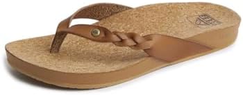 REEF Women's Cushion Court Twist Flip Flops Coffee