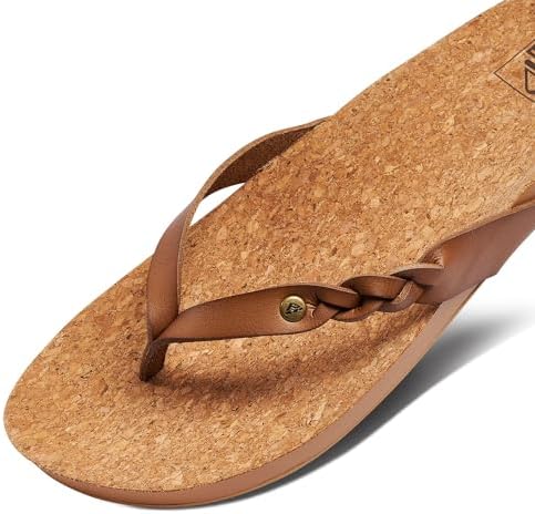 REEF Women's Cushion Court Twist Flip Flops Coffee
