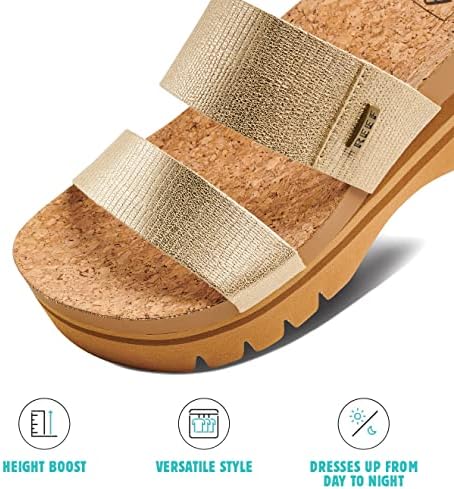 REEF Cushion Vista Higher Women's Platform Fashion Sandal, Arch Support, Ultra Soft Cushion Footbed Champagne