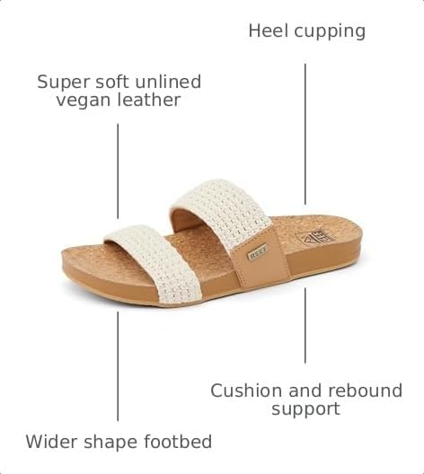 REEF Womens Sandals, Cushion Vista Natural Crochet Textile