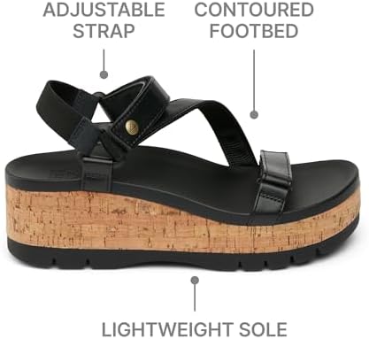 REEF Women's Vista Higher Luna Platform Sandal, Adjustable Strap Black Cork