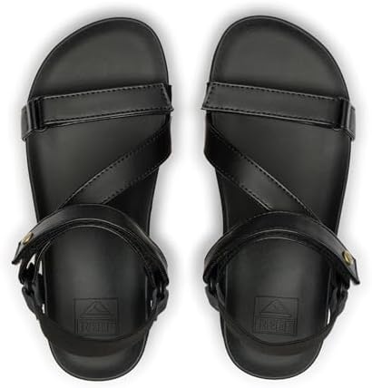 REEF Women's Vista Higher Luna Platform Sandal, Adjustable Strap Black Cork