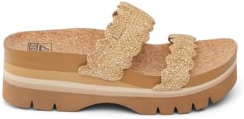 REEF Cushion Vista Higher Women's Platform Fashion Sandal, Arch Support, Ultra Soft Cushion Footbed Scalloped Tan