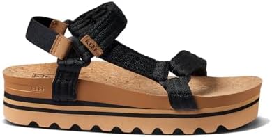 REEF Women's Cushion Rem Hi Platform Sandals Black-tan