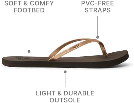 REEF Womens Bliss Nights Flip Flop Rose Gold