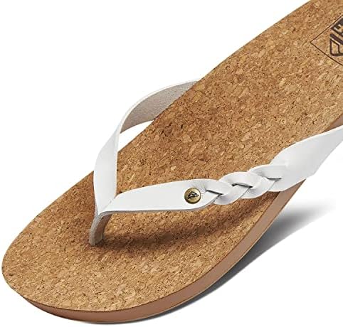 REEF Women's Cushion Court Twist Flip Flops White