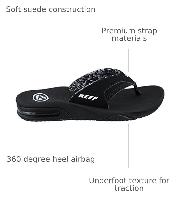 REEF Women's Fanning Bottle Opener Flip Flops Black