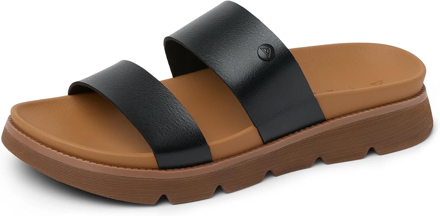 REEF Women's Vista Luxe Thea Platform Sandals Black Tan