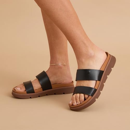 REEF Women's Vista Luxe Thea Platform Sandals Black Tan