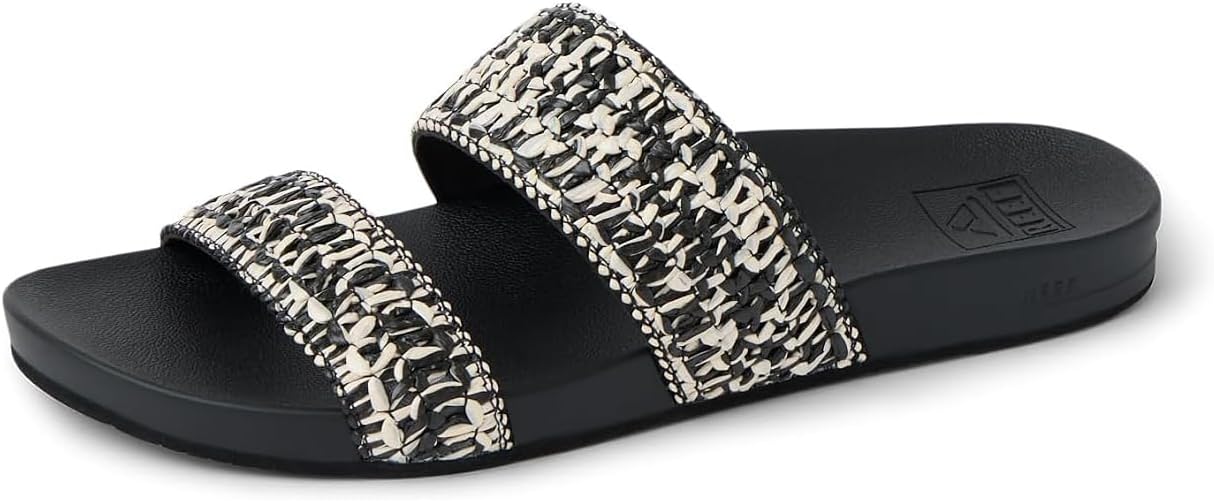 REEF Womens Sandals, Cushion Vista Black-white Braid