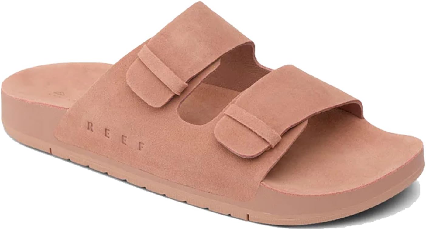 REEF Ojai Two Bar Women's Fashion Slide Sandal, Premium Leather, Soft Cushion Footbed Cork