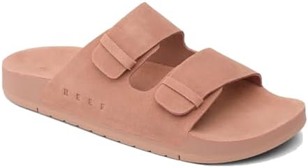 REEF Ojai Two Bar Women's Fashion Slide Sandal, Premium Leather, Soft Cushion Footbed Cork