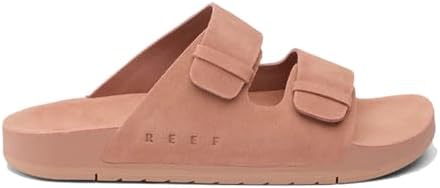 REEF Ojai Two Bar Women's Fashion Slide Sandal, Premium Leather, Soft Cushion Footbed Cork