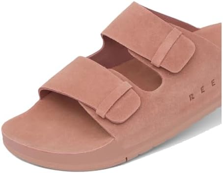 REEF Ojai Two Bar Women's Fashion Slide Sandal, Premium Leather, Soft Cushion Footbed Cork
