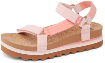 REEF Women's Cushion Rem Hi Platform Sandals Coral Duo