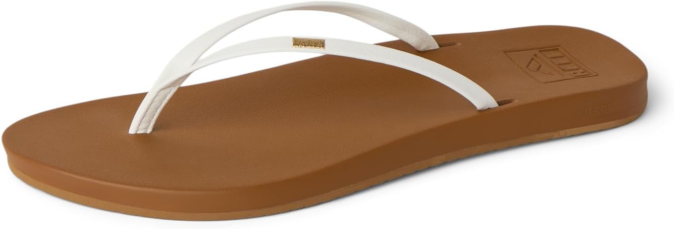 Reef Women’s Cushion Slim Flip Flop Sandal White-tan
