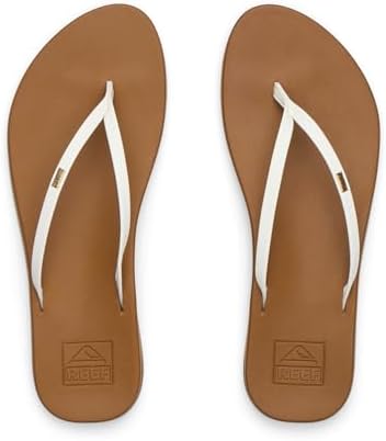 Reef Women’s Cushion Slim Flip Flop Sandal White-tan