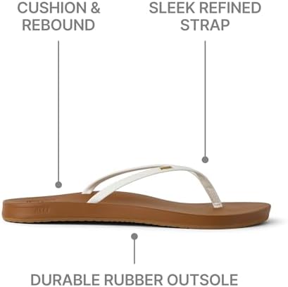 Reef Women’s Cushion Slim Flip Flop Sandal White-tan