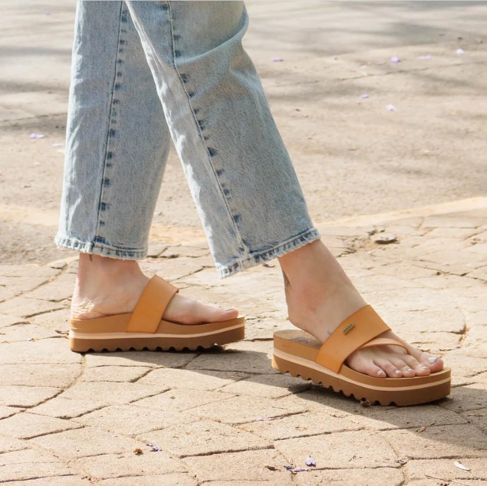 REEF Women's Cushion Sol Hi Platform Sandals Natural