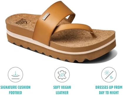 REEF Women's Cushion Sol Hi Platform Sandals Natural