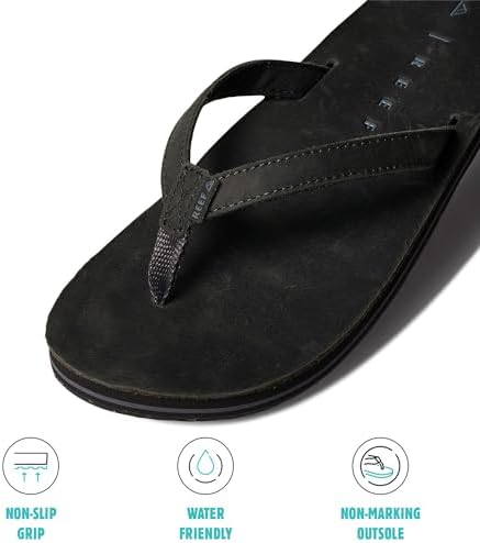 REEF Women's Solana Leather Sandals Dusty Black