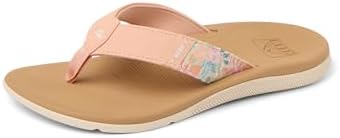 REEF Santa Ana Womens Flip Flop, Arch Support, Water Friendly, Non Marking Outsole Peach-tan