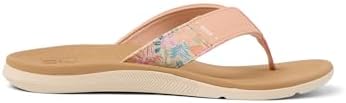 REEF Santa Ana Womens Flip Flop, Arch Support, Water Friendly, Non Marking Outsole Peach-tan