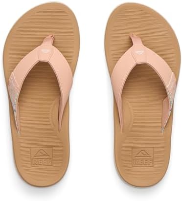 REEF Santa Ana Womens Flip Flop, Arch Support, Water Friendly, Non Marking Outsole Peach-tan