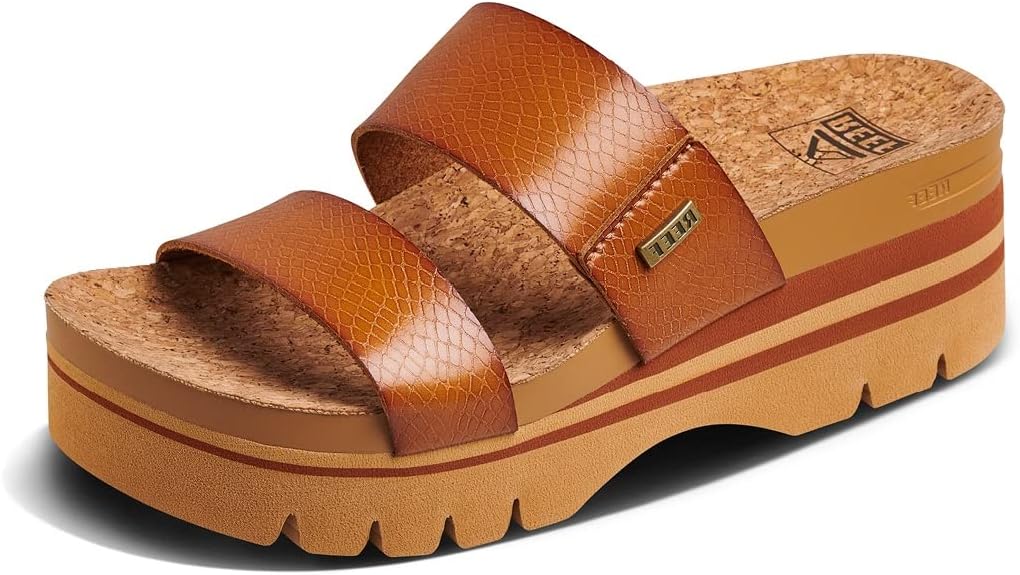 REEF Cushion Vista Higher Women's Platform Fashion Sandal, Arch Support, Ultra Soft Cushion Footbed Cognac