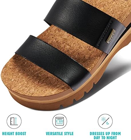 REEF Cushion Vista Higher Women's Platform Fashion Sandal, Arch Support, Ultra Soft Cushion Footbed Black