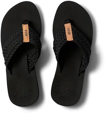 REEF Women's Cushion Threads TX Flip Flops Black