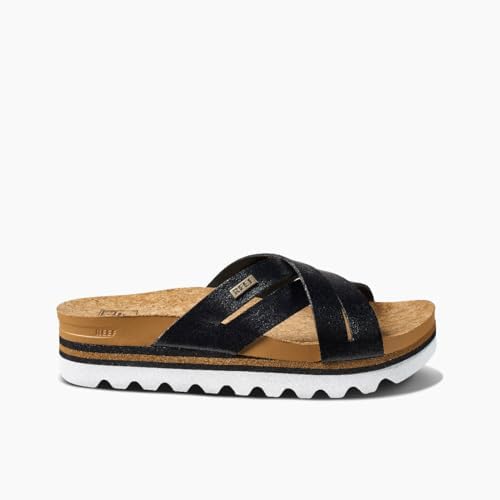 REEF Women's Cushion Bloom Hi Platform Sandals BlackTan