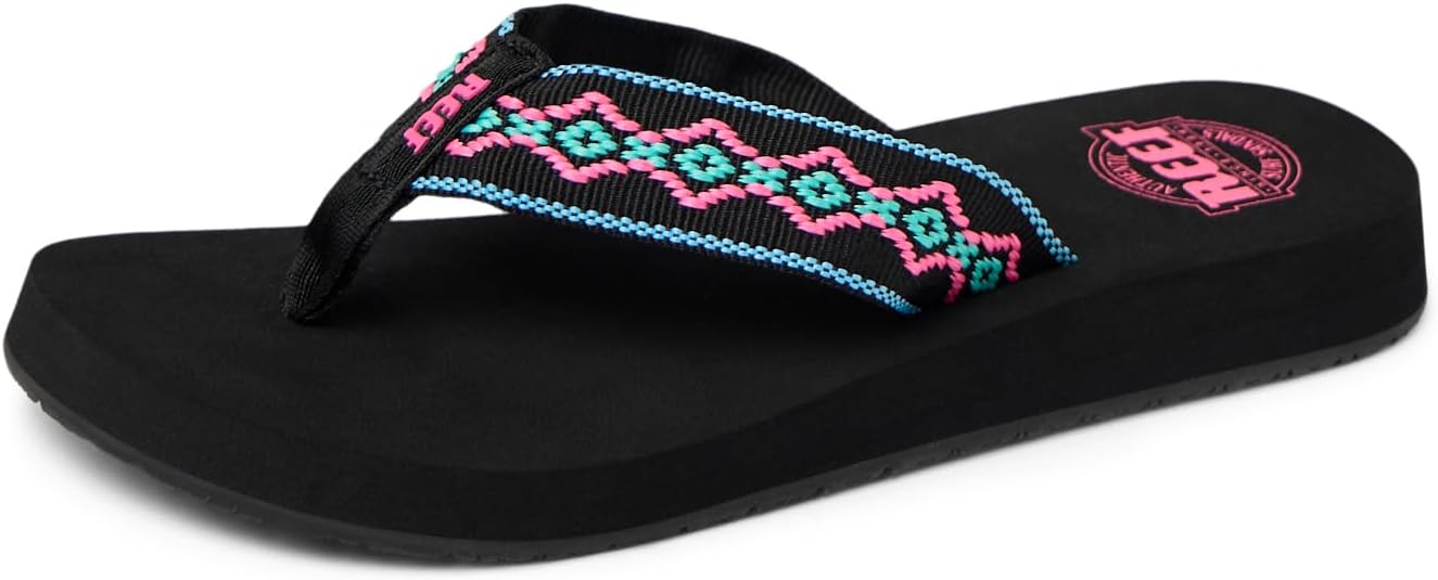 REEF Women’s Sandy Flip Flop Black Neon