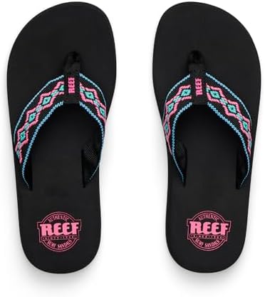 REEF Women’s Sandy Flip Flop Black Neon