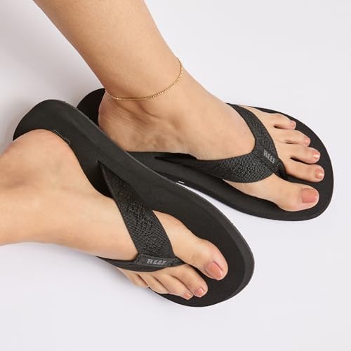 REEF Women’s Sandy Flip Flop Black Neon