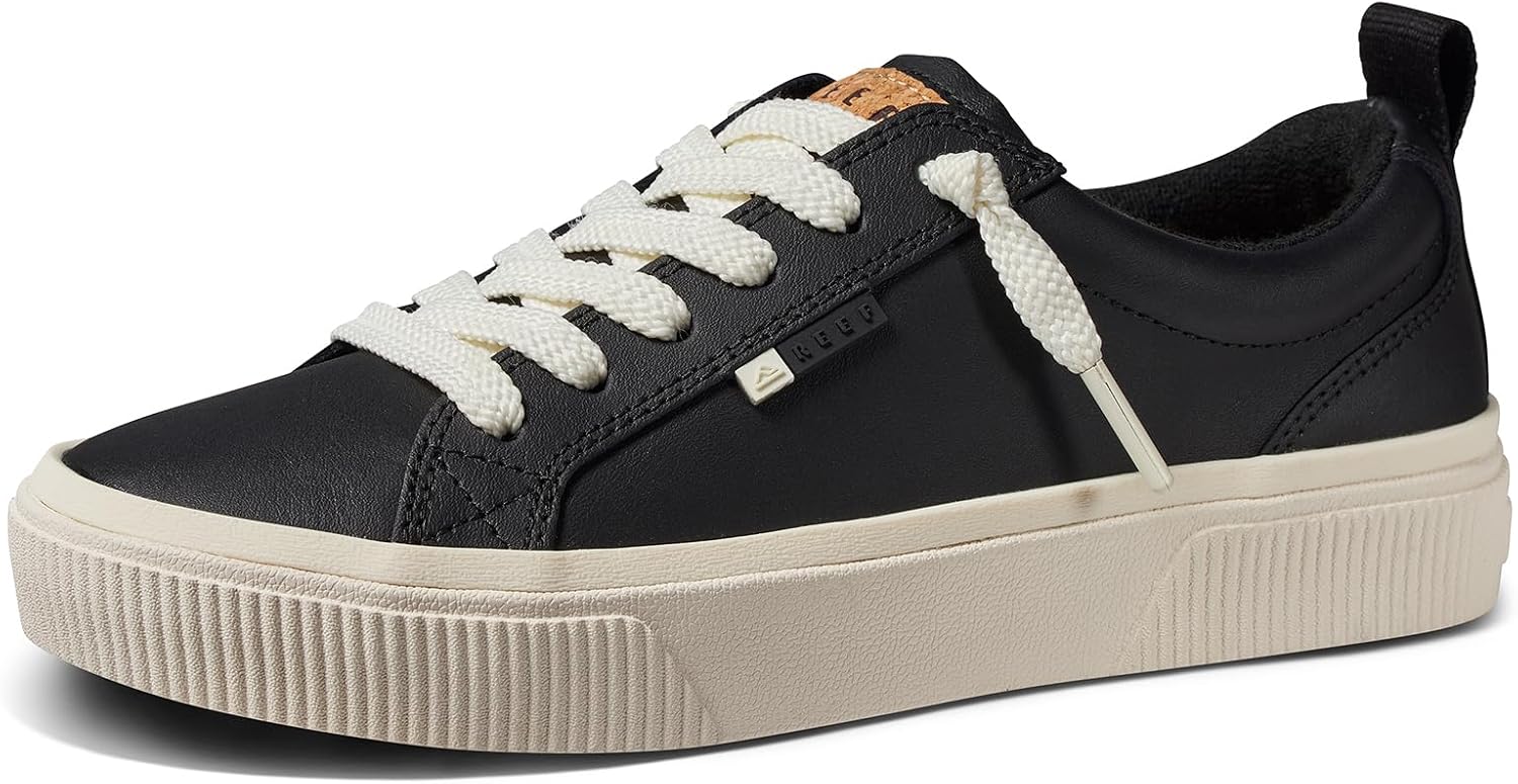 REEF Women's Lay Day Dawn Leather Shoes Black Leather