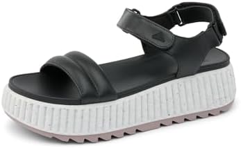 REEF Vista Higher Raya Womens Platform Sandal, Adjustable Straps, Soft Molded Footbed BlackWhite