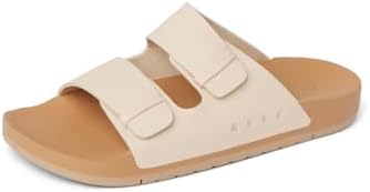 REEF Ojai Two Bar Women's Fashion Slide Sandal, Premium Leather, Soft Cushion Footbed Natural Leather